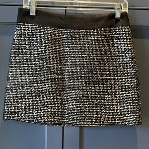 Milly Black and Silver Textured Mini Skirt